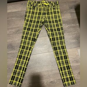 Vintage Tripp NYC yellow black plaid skinny pants jeans
